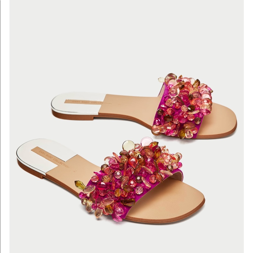 Slides with crystal beads and elastic band, NWT